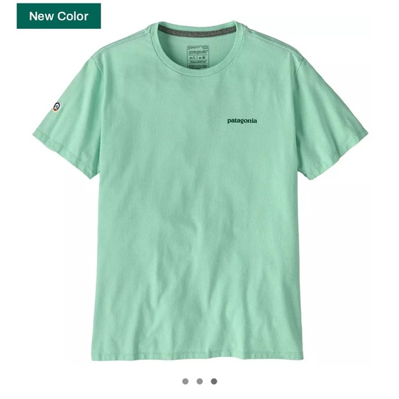 Patagonia Men's Medium Fitz Roy Icon Responsibili-Tee T-Shirt Rinsed Green NWT - Picture 2 of 10